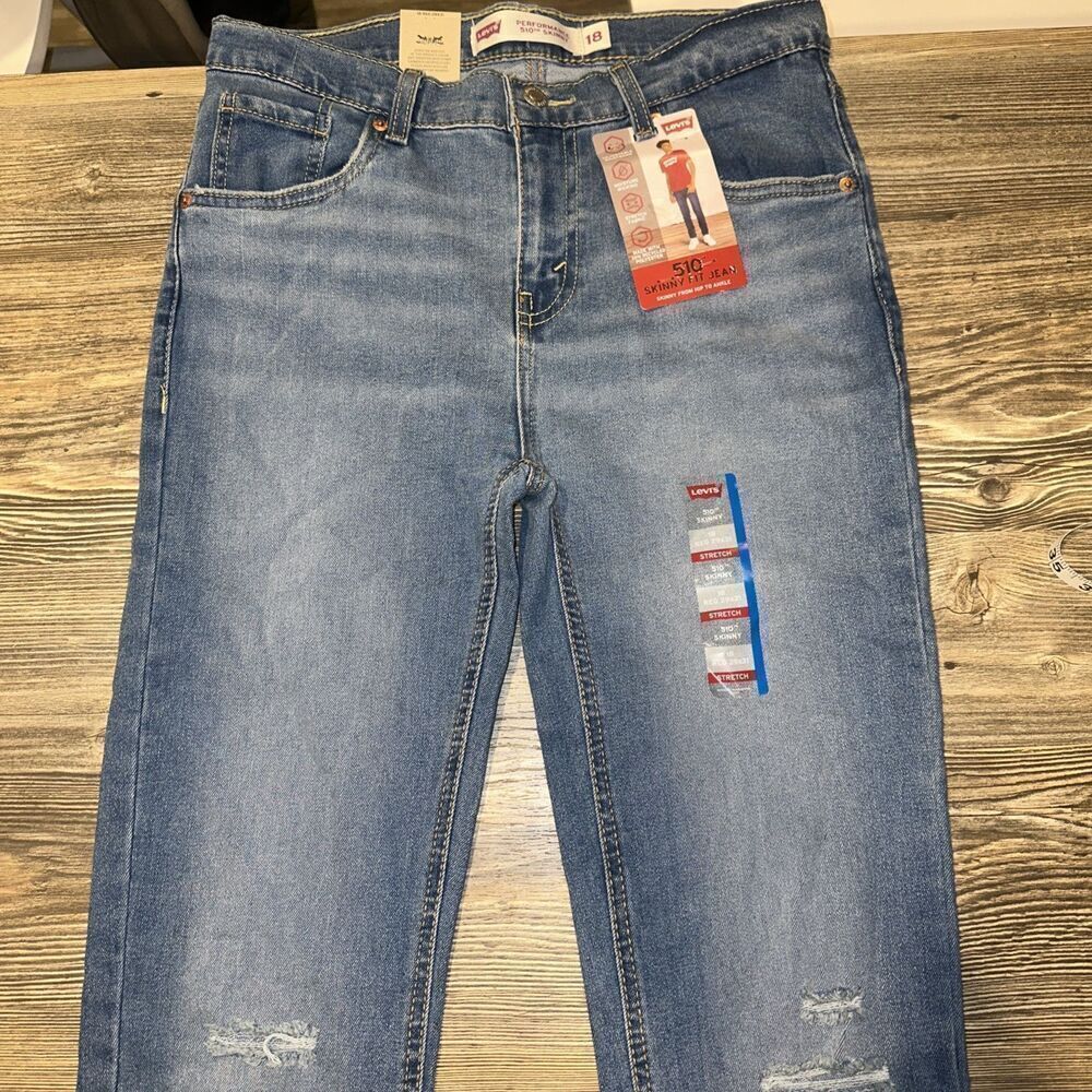 Levi's Boys' 510 Skinny Fit Performance Jeans - Blue. Size 18 Regular. NWT. L